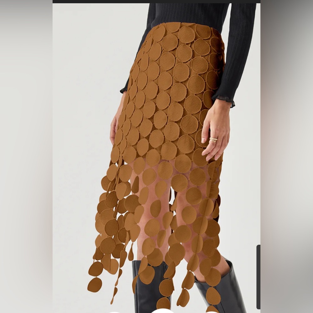 Brown laser cut skirt